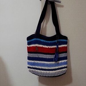 The Sak Amberly Crochet large tote in - Marina Stripe